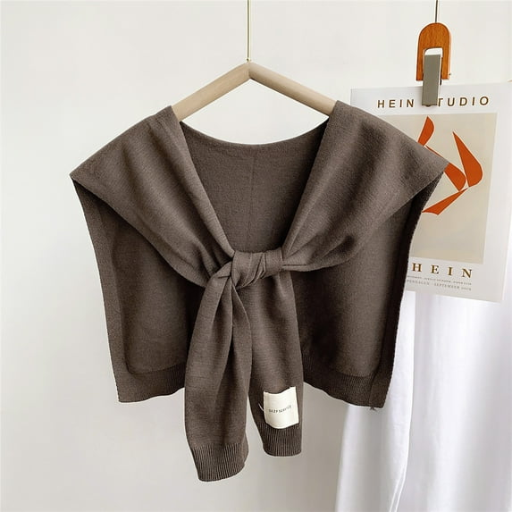 BVOFAR Women's Shawl Wraps Fashion Knitted Sweater Knotted Shawls Solid Color Casual Cape Shoulder Collar Travel Scarf