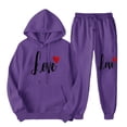thumbnail image 1 of BVOFAR Women's Sweatsuits 2 Piece Set Letter Print Long Sleeve Hoodies Jogger Sweatpants Casual Comfy Tracksuits with Pockets, 1 of 7