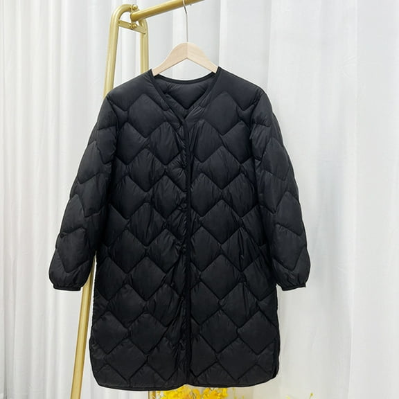 BVOFAR Women's Winter Warm Quilted Coat Lightweight Long Sleeve Puffer Jacket Padded Comfy Down Coat Loose Fit Outerwear