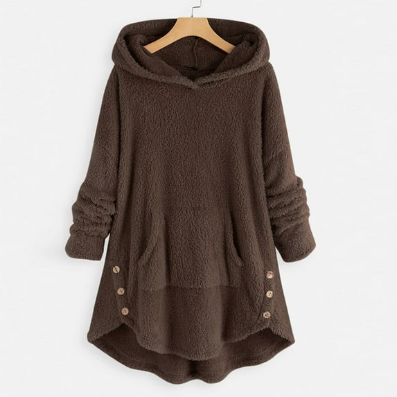 BVOFAR Women's Winter Warm Sweatshirts Sherpa Fleece Hoodies Plus Size Loose Long Sleeve Pullover Home Fuzzy Pajama Tops