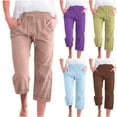 thumbnail image 1 of BVOFAR Womens Capri Pants Stretch High Waist Joggers Drawstring Straight Leg Running Sweatpants with Pockets Gym Workout Yoga Capris Green XXXXL, 1 of 5