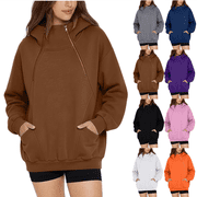 BVOFAR Womens Chemotherapy Port Access Pullover Hoodie with Dual Zip Access Long Sleeve Oversized Sweatshirt Loose Hooded Sweatshirts M