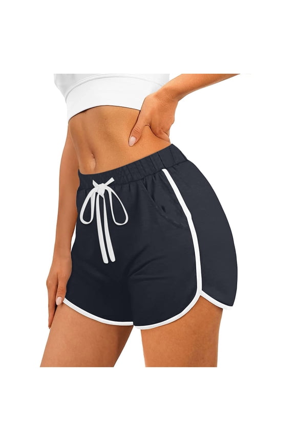 Womens Drawstring Lounge Dolphin Shorts Breathable Elastic Waist Shorts Athletic Yoga Dance Shorts with Pockets