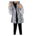 thumbnail image 1 of BVOFAR Womens Faux Fur Coat Fluffy Plus Size Fleece Zip Up Parka Warm Fuzzy Hooded Jackets Winter Thick Outwear, 1 of 3