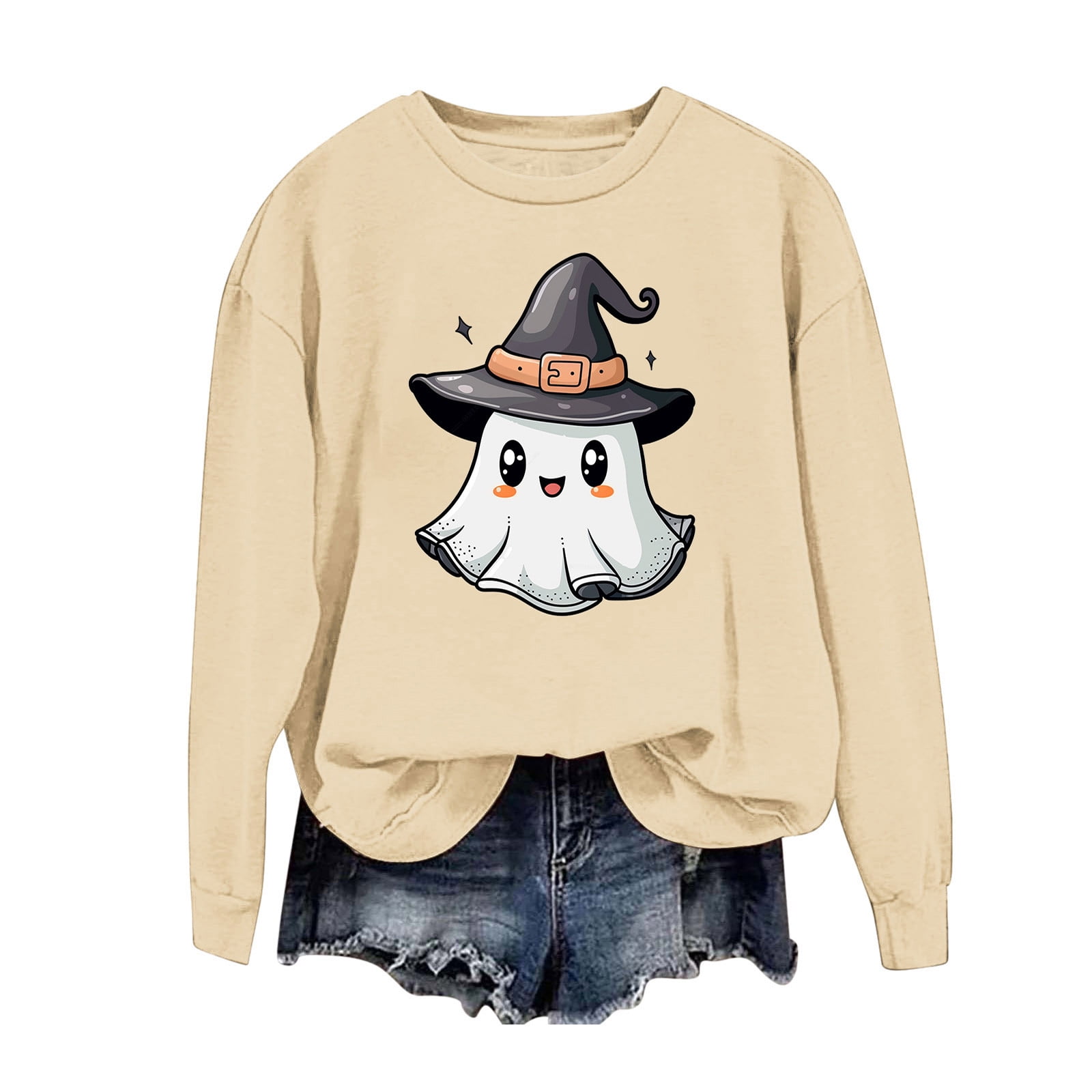 BVOFAR Womens Halloween Sweatshirts Cute Ghost Pumpkin Graphic Pullover
