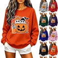 thumbnail image 1 of BVOFAR Womens Halloween Sweatshirts Spooky Ghost Print Pullovers Fall Work Crewneck Long Sleeve Sweater Tops Halloween Costumes M, 1 of 6