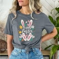 thumbnail image 1 of BVOFAR Womens Happy Easter Shirts 2025 Bunny Rabbit Graphic T-Shirts Trendy Round Neck Tunics Funny Eggs Print Tops Casual Short Sleeve Tees, 1 of 5