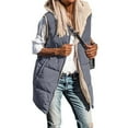 thumbnail image 1 of BVOFAR Womens Plus Size Long Puffer Vest Fall Zip up Sherpa Lined Hooded Jackets Fleece Warm Quilted Coats Winter Warm Sleeveless Jacket, 1 of 8