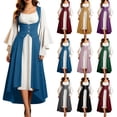 thumbnail image 1 of BVOFAR Womens Renaissance Costume Medieval Dress Lace up Irish Over Long Dresses Retro Gown Green M, 1 of 3