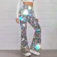 thumbnail image 1 of BVOFAR Womens Sequin Flare Leggings 2025 Sparkly Print Glitter Legging High Waisted Bell Bottom Pants Yoga Workout Bootcut Pant, 1 of 5