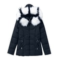 thumbnail image 1 of BVOFAR Womens Winter Thicken Warm Down Coat Long Sleeve Thermal Puffer Jacket with Faux Fur Hood Solid Color Full Zip Quilted Jackets with Pockets, 1 of 6