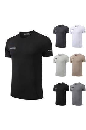 Workout T Shirts for Men Fitted Quick Dry Gym Shirt Cooling Moisure Wicking Basic Tees Running A-Shirt Beige XXL