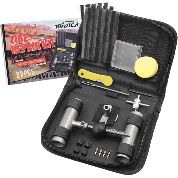 BVRILA Heavy Duty Tire Puncture Repair Kit, 37Pcs