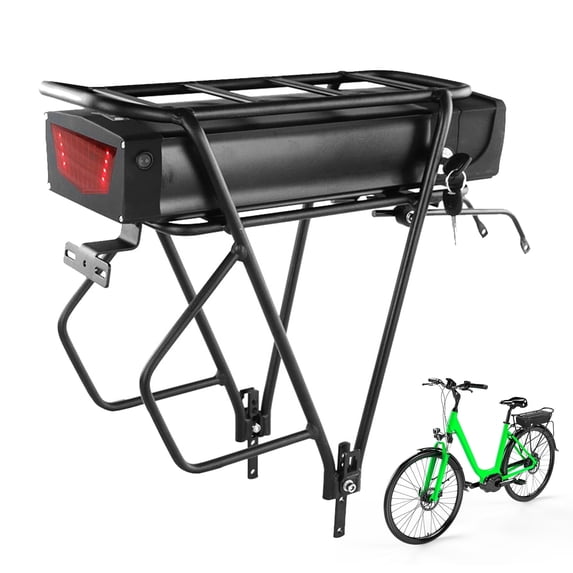 BVSLTUK 48V 20AH Rear Rack Ebike Battery Lithium-ion Bike Battery for 1800W 1500W 1000W 750W 500W Ebike Motors, Luggage Rack fit for 26" 27" 28" 700C ebike(Black)