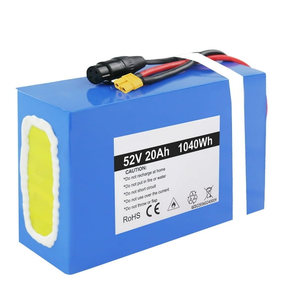 BVSLTUK 52V Ebike Battery 20AH Lithium Battery Pack for Ebike, Scooter, Motorcycle and Other 1500W 1200W 1000W 750W 500W Motors Waterproof PVC Electric bike Battery.