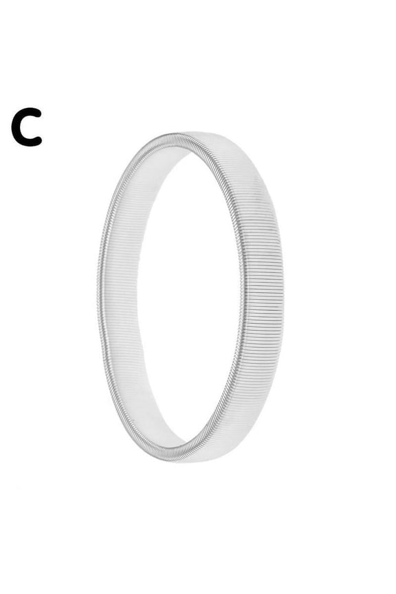 Men Spring Cuff Bartender Bangle Elastic Wristband Ring Metal Bracelet R1M5