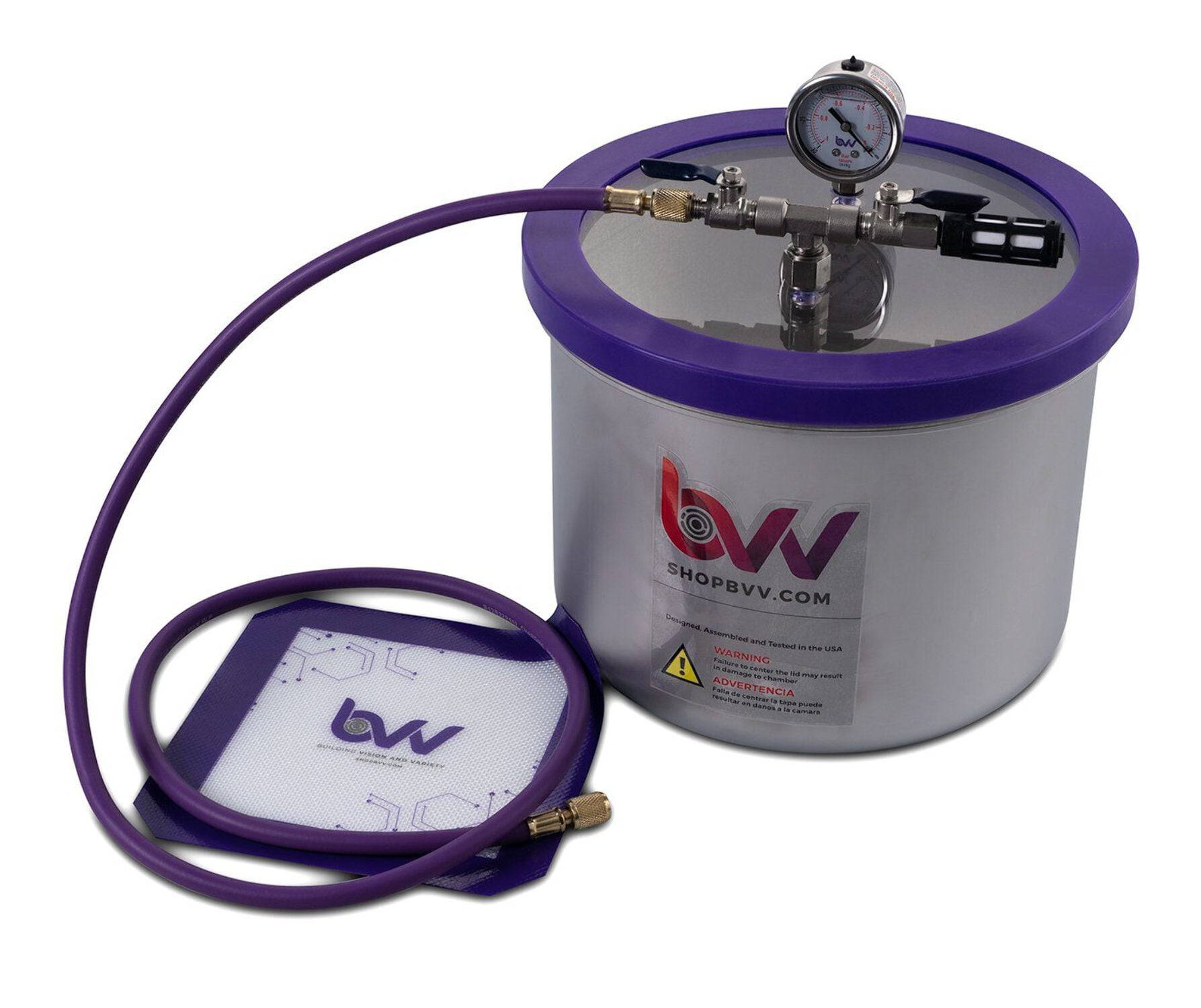 BVV 3 Gallon WIDE Stainless Steel Vacuum Chamber