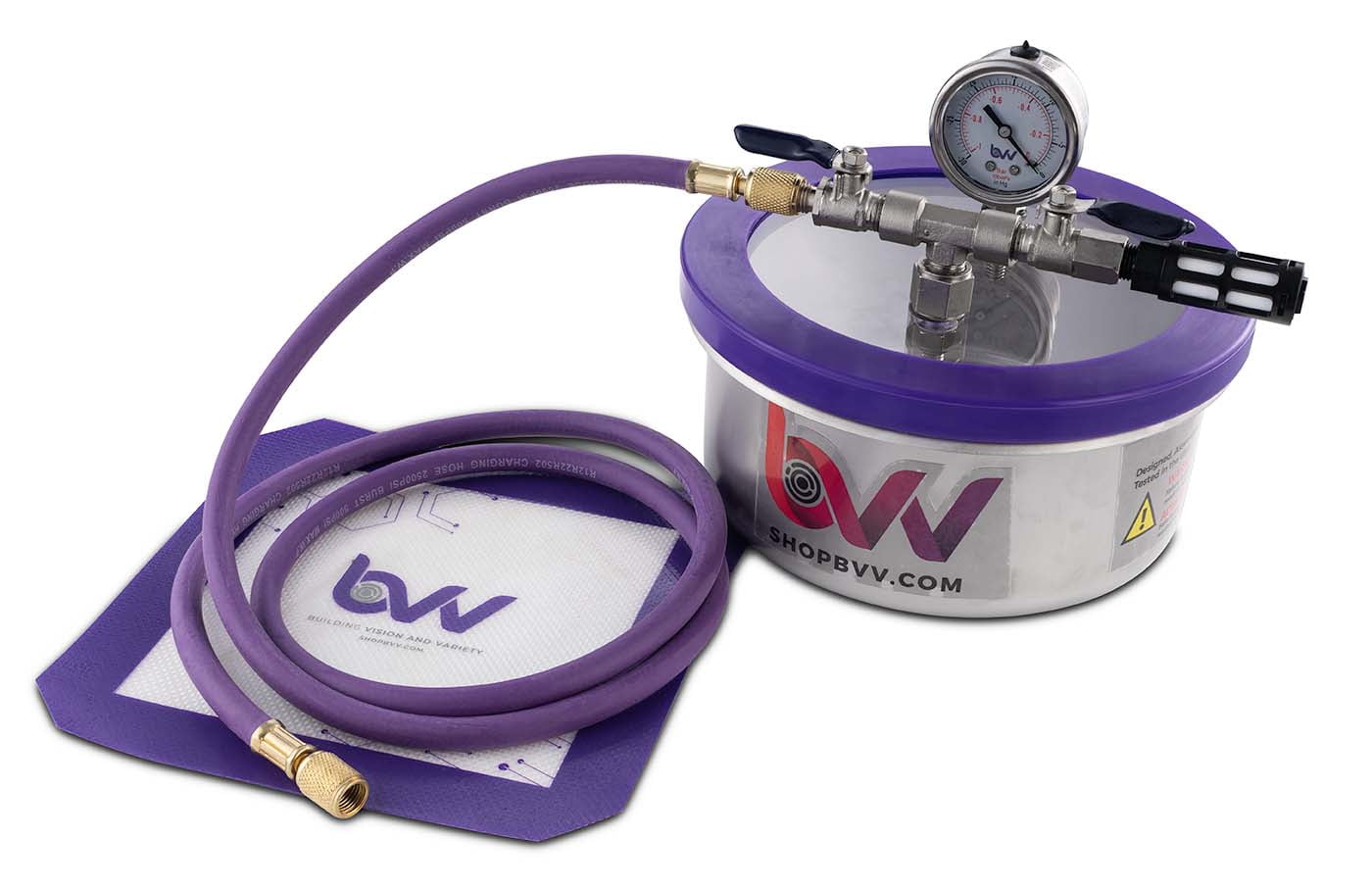 BVV Best Value Vacs 2 Quart Flat Stainless Steel Vacuum Chamber