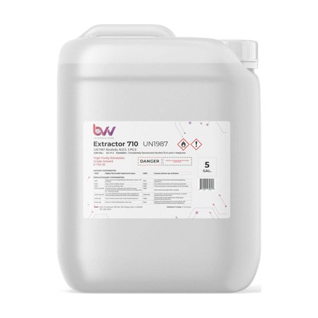 BVV High-Purity 710 Extraction Solvent for Lab and Industrial Use - Alcohol Solvent Evaporates Completely in Rotary Evaporator - No Residuals or Taste - CDA 12-A Super Solvent - 5 Gallon