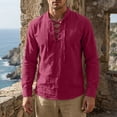 thumbnail image 1 of BVWKPCV Renaissance Men Costume Shirt Line Cotton, Medieval Pirate Tunic Lace-Up Viking Blouse Wine L, 1 of 5