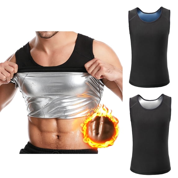 BVWKPCV Sauna Shirt for Men - Sauna Vest Trapping Sweat Vest, Sauna Suit For Men, Compression Workout Sweat Suit for Gym, Workouts