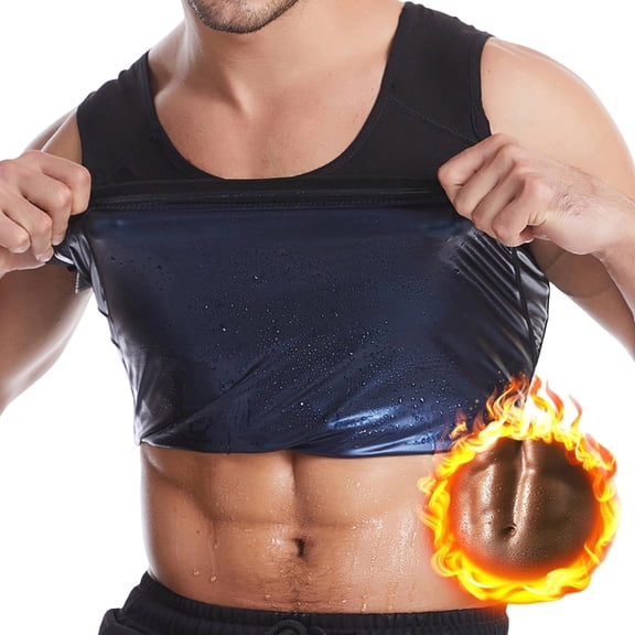 BVWKPCV Sauna Shirt for Men - Sauna Vest Trapping Sweat Vest, Sauna Suit For Men, Compression Workout Sweat Suit for Gym, Workouts