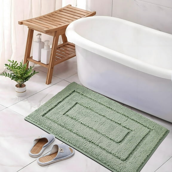 BVXEEP Bath Mats for Bathroom, Solid Color Versatile Multi-color Bathroom Door Shower Quick Drying Absorbent Foot Pad-fine Fiber Machine Washable Floor Mat