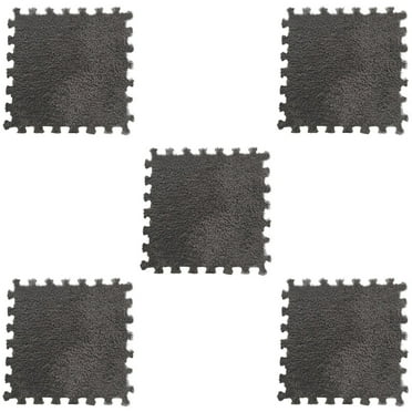 BVXEEP Bath Mats for Bathroom, 5PCS 11.81Inch Puzzle Polyester Velvet Carpet in 14 Colors