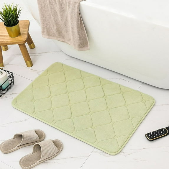 BVXEEP Bath Mats for Bathroom, Rugs Absorbent Non-Slip Memory Foam Machine Washable Soft Velvet Bath Mats Floor Mat Easier to Dry for Bathroom Floor