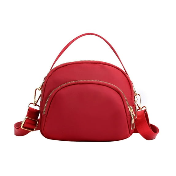 BVXEEP Crossbody Bag, Shoulder Bag, Body Bag Women Nylon, Ladies Purse Mini 3 Layer Zipper Shoulder Wallet Bag