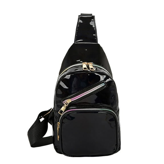 BVXEEP Crossbody Bag, Shoulder Bag, Bright Leather Small Sling Colorful Backpack Multi-Purpose Chest Bag Hiking Outdoor