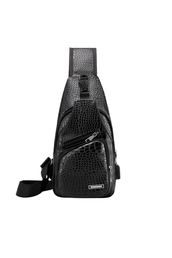 Crossbody Bag, Shoulder Bag, Sling Bag for Men Women,Leather Sling Bag,Shoulder Backpack Chest Bags Crossbody Daypack with USB Hole for Hiking Camping Outdoor Trip