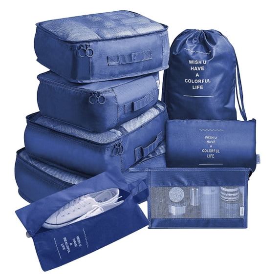 BVXEEP Gym Bag, Travel Duffle Bag, 8 Pack Packing Cubes 8 Sets Travel Luggage Organizers Include Shoe Storage Bag Convenient Packing Pouches for Travellers
