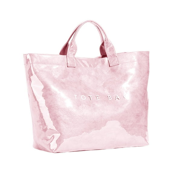 BVXEEP Gym Bag, Travel Duffle Bag, PVC Tote Bag for Women Large Tote Bag with PVC Fashion Solid Color Bag Letter Print Tote Bag