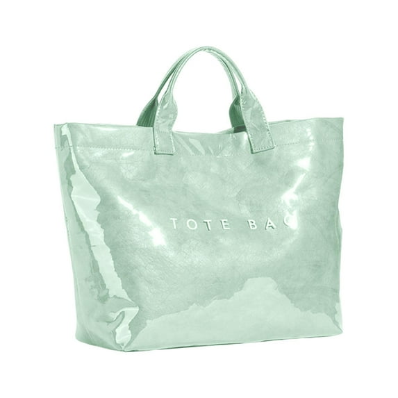 BVXEEP Gym Bag, Travel Duffle Bag, PVC Tote Bag for Women Large Tote Bag with PVC Fashion Solid Color Bag Letter Print Tote Bag