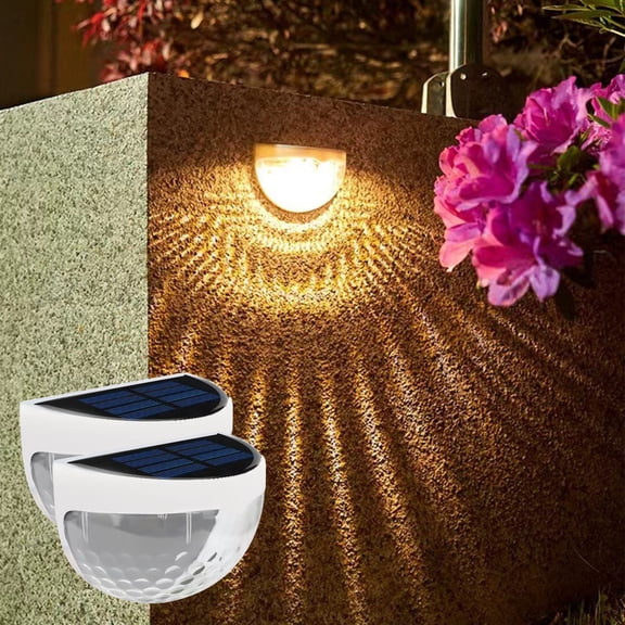 BVXEEP Solar Lights Outdoor, 2 Pack Solar Fence Lights- Solar Powered Outdoor Fence Lighting for Fence Step Stair Post Wall