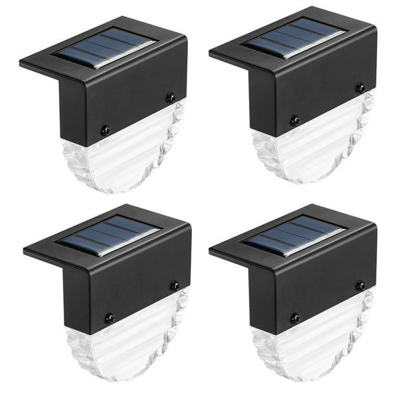 BVXEEP Solar Lights Outdoor, 4 Pack Led Solar Stair Outdoor Light Garden Yard Fence Wall Lamp