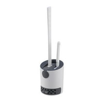 BVXEEP Toilet Brush and Holder Set, Tpr Toilet Brush Set with Small Bristles , Toilet Wall-Mounted Punch- Wall-Mounted Toilet Brush ,Bottom with Drip Tray