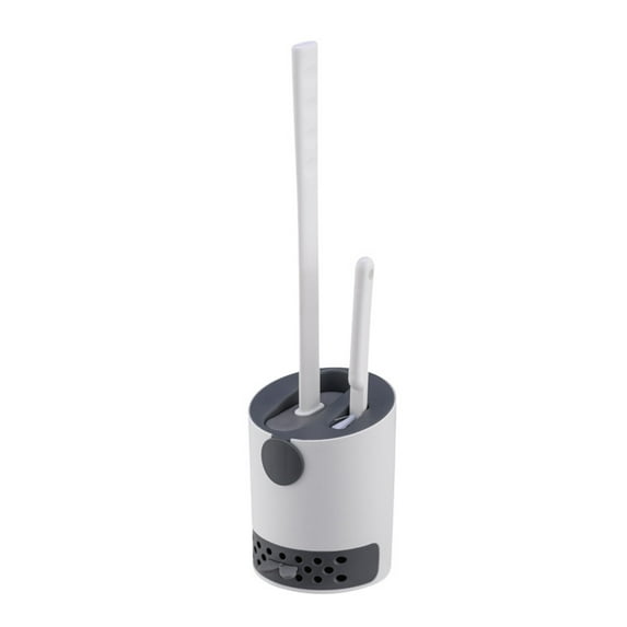 BVXEEP Toilet Brush and Holder Set, Tpr Toilet Brush Set with Small Bristles , Toilet Wall-Mounted Punch- Wall-Mounted Toilet Brush ,Bottom with Drip Tray