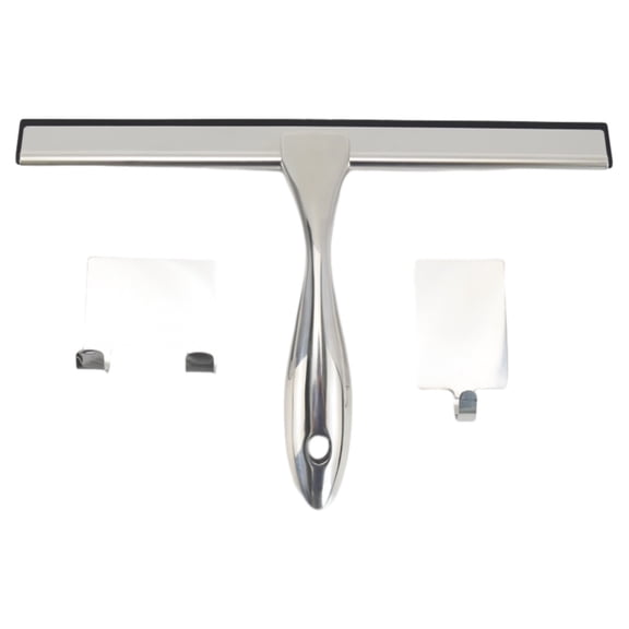 BVXEEP Window Squeegee, 10 Inch Multipurpose Stainless Steel Shower Squeegee with 2 Hooks, Bathroom Cleaning Tools Household Window Mirror Squeegee for Glass Doors, Tile Walls