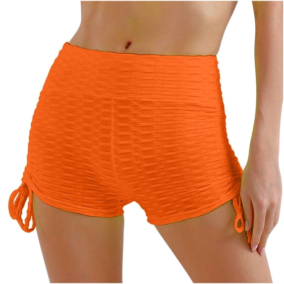 BVXEEP Women High Waist Hip Stretch Summer Womens Shorts Dressy Casual Fitness Wrinkled Drawstring Biker Shorts Yoga Womens Shorts Casual Pants Shorts