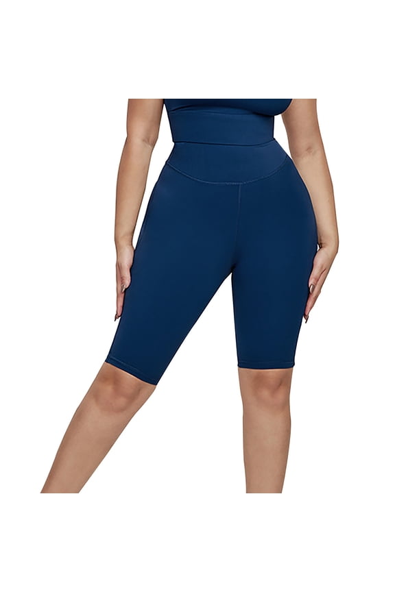 Women's Fashion Solid Color Large Summer Womens Shorts Dressy Casual Size High Waist Strong Wrap Sports Womens Shorts Casual Yoga Shorts