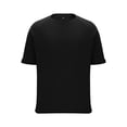 thumbnail image 1 of BVnarty Men Plus Size Summer Solid Color Crew Neck Raglan Sleeve Short Sleeve T-Shirt Loose Casual Daily Leisure Tops Black XXL, 1 of 7