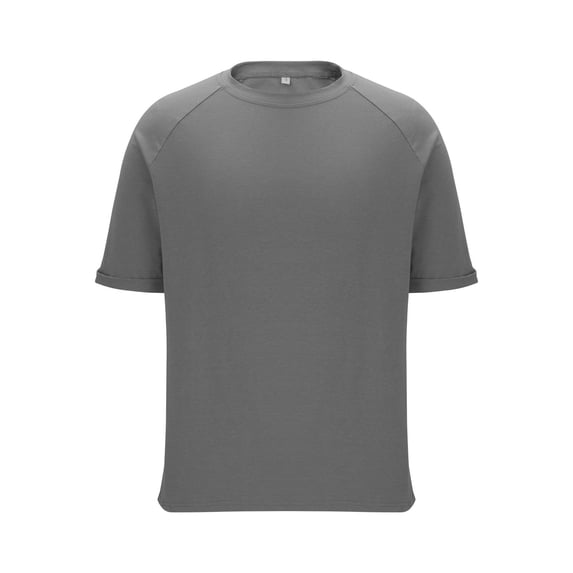 BVnarty Men Plus Size Summer Solid Color Crew Neck Raglan Sleeve Short Sleeve T-Shirt Loose Casual Daily Leisure Tops Gray S