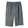thumbnail image 1 of BVnarty Men's 3/4 Capri Pants Below Knee Hiking Cargo Long Shorts Elastic Waisted Relaxed Fit Twill Cotton Casual Work Shorts Dark Gray XL, 1 of 5
