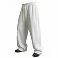 thumbnail image 1 of BVnarty Men's Baggy Wide Leg Sweatpants Elastic Drawstring Waist Casual Lounge Athletic Joggers Fall Pants with Pockets White S, 1 of 6