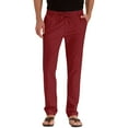 thumbnail image 1 of BVnarty Men's Business Casual Solid Cotton Trousers Loose Plus Size Elastic Waist Relaxed Fit Daily Commute Long Pants for All Seasons Wine M, 1 of 7