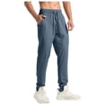 thumbnail image 1 of BVnarty Men's Casual Solid Drawstring Elastic Waist Long Trousers Oversized Straight Leg Daily Travel Casual Streetwear Bottoms Navy XXXL, 1 of 9