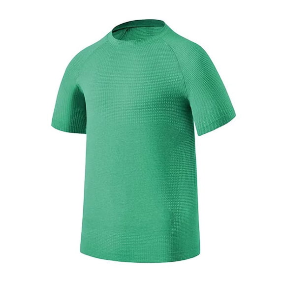 BVnarty Men's Cationic Moisture‑Wicking Crew Neck Short Sleeve T‑Shirt, Solid Lightweight Summer Tops Green XXL