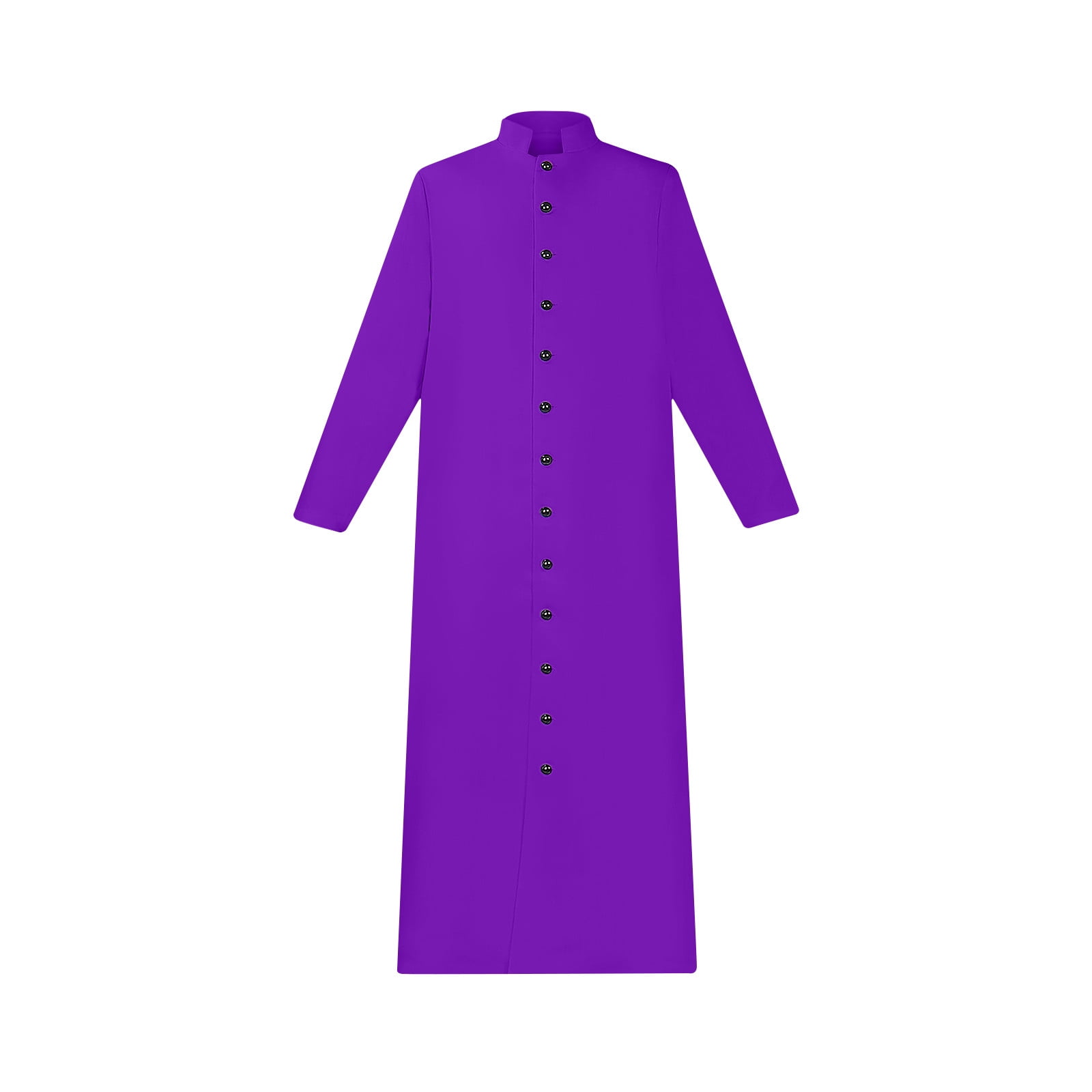 BVnarty Men's Clergy Cassock Long Black Priest Robe Pastor Preacher  Minister Clergyman Vestments Purple XXXL